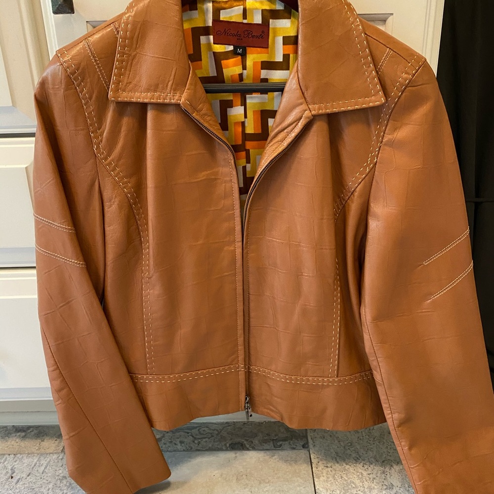 Brown leather jacket